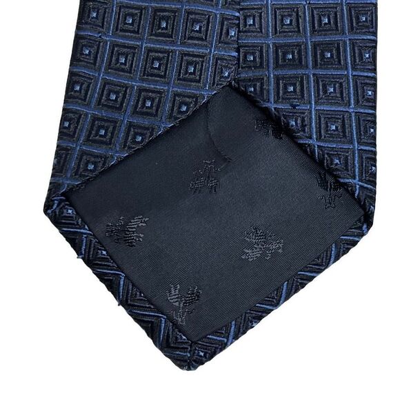 Brooks Brothers navy blue print pure silk tie - Picture 5 of 8